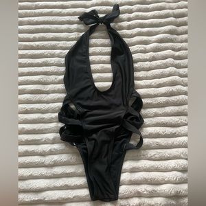 Black one piece Bikini with cut out sides